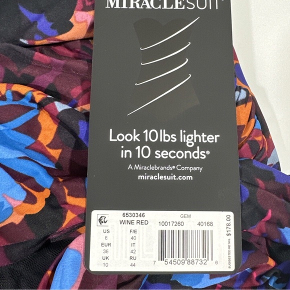 NWT $178 Miraclesuit [ 8 ]‎ Solstice Gem One Piece Swimsuit Black - Picture 13 of 13